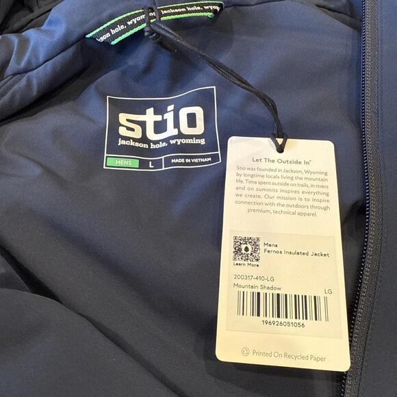 NWT $269 STIO Fernos Insulated Hooded Jacket Mountain Shadow Men's Size L - Picture 6 of 9